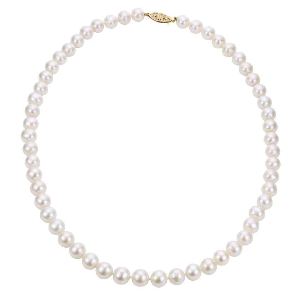 14K Yellow Gold Pearl Necklace