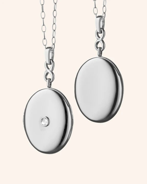 Women's Sterling Silver White Sapphire Oval Link Chain