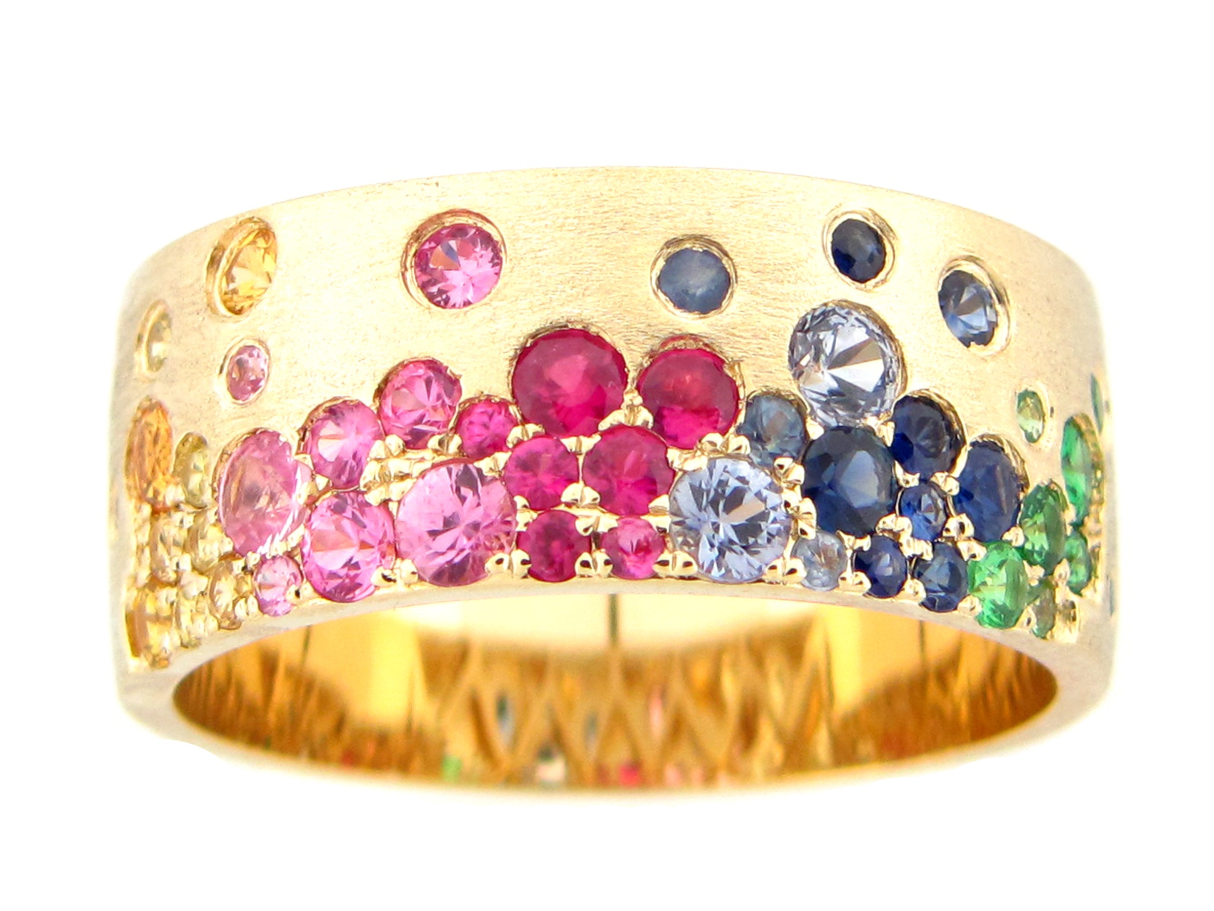14K Yellow Gold Sapphire Contemporary Ring