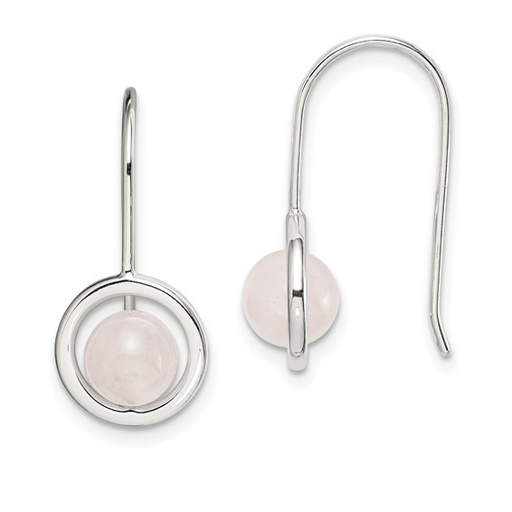 Sterling Silver Pink Chalcedony Drop Earrings
