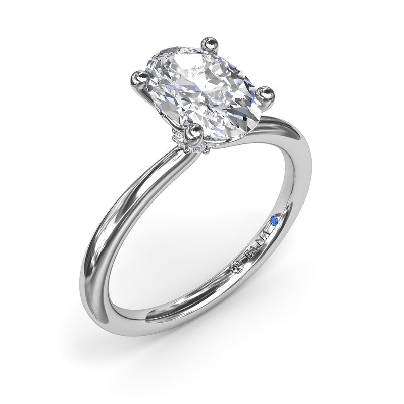14K White Gold Diamond Solitaire Engagement Ring