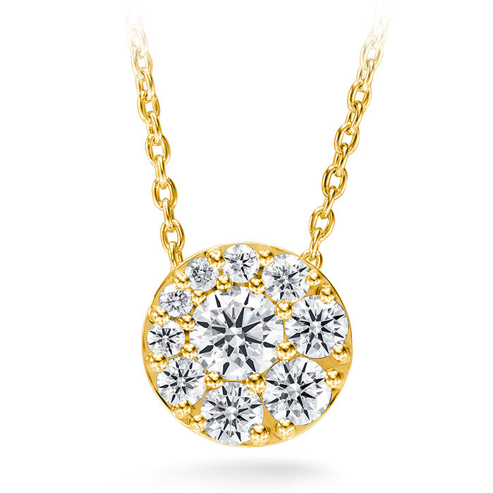 18K Yellow Gold Diamond Cluster Pendant