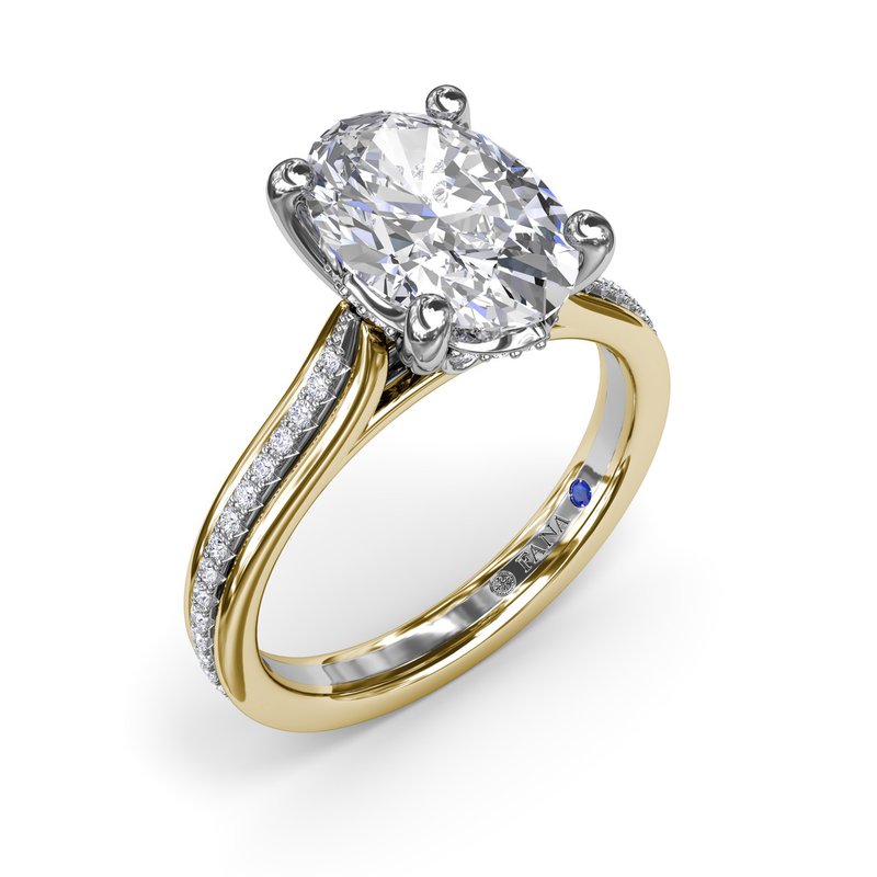 14K Two Tone Accented Engagement Ring