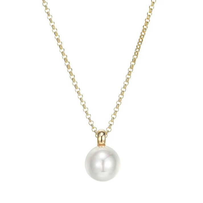 Sterling Silver Yellow Gold Plated Pearl Drop Pendant