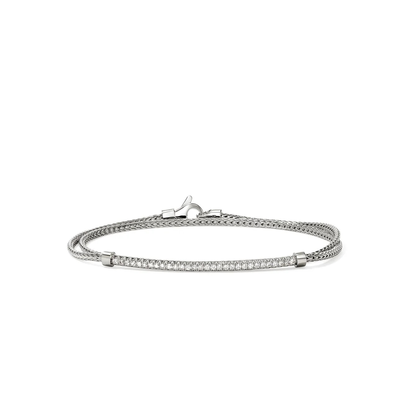 Sterling Silver Diamond Bar Bracelet