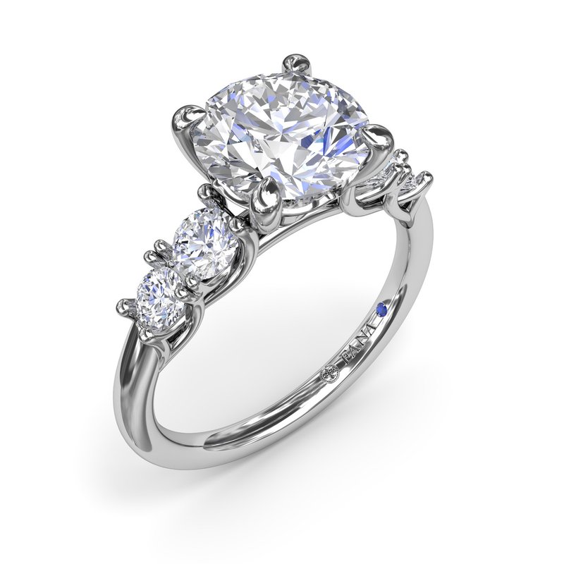 14K White Gold Diamond Accented Engagement Ring