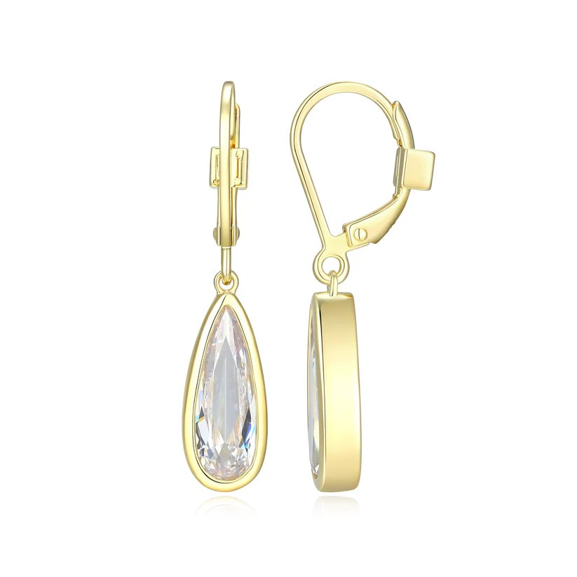 Sterling Silver CZ Drop Earrings