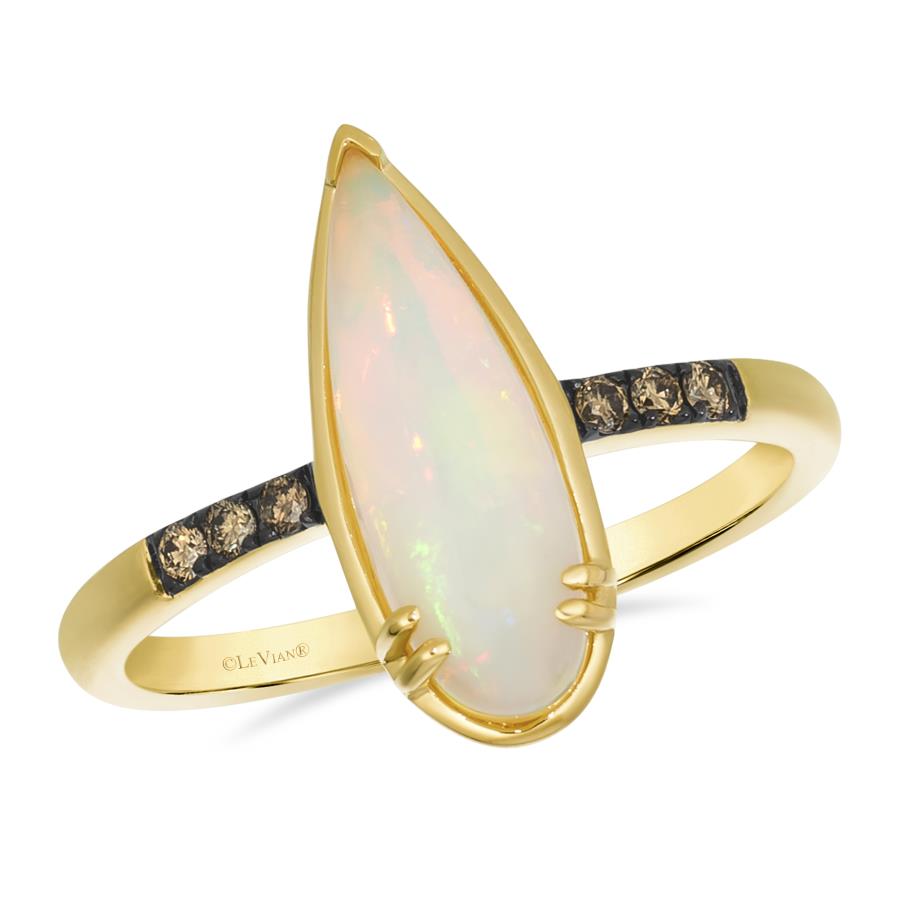 14K Yellow Gold Opal Contemporary Ring