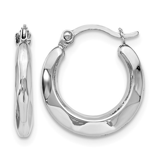 14K White Gold Hoop Earrings