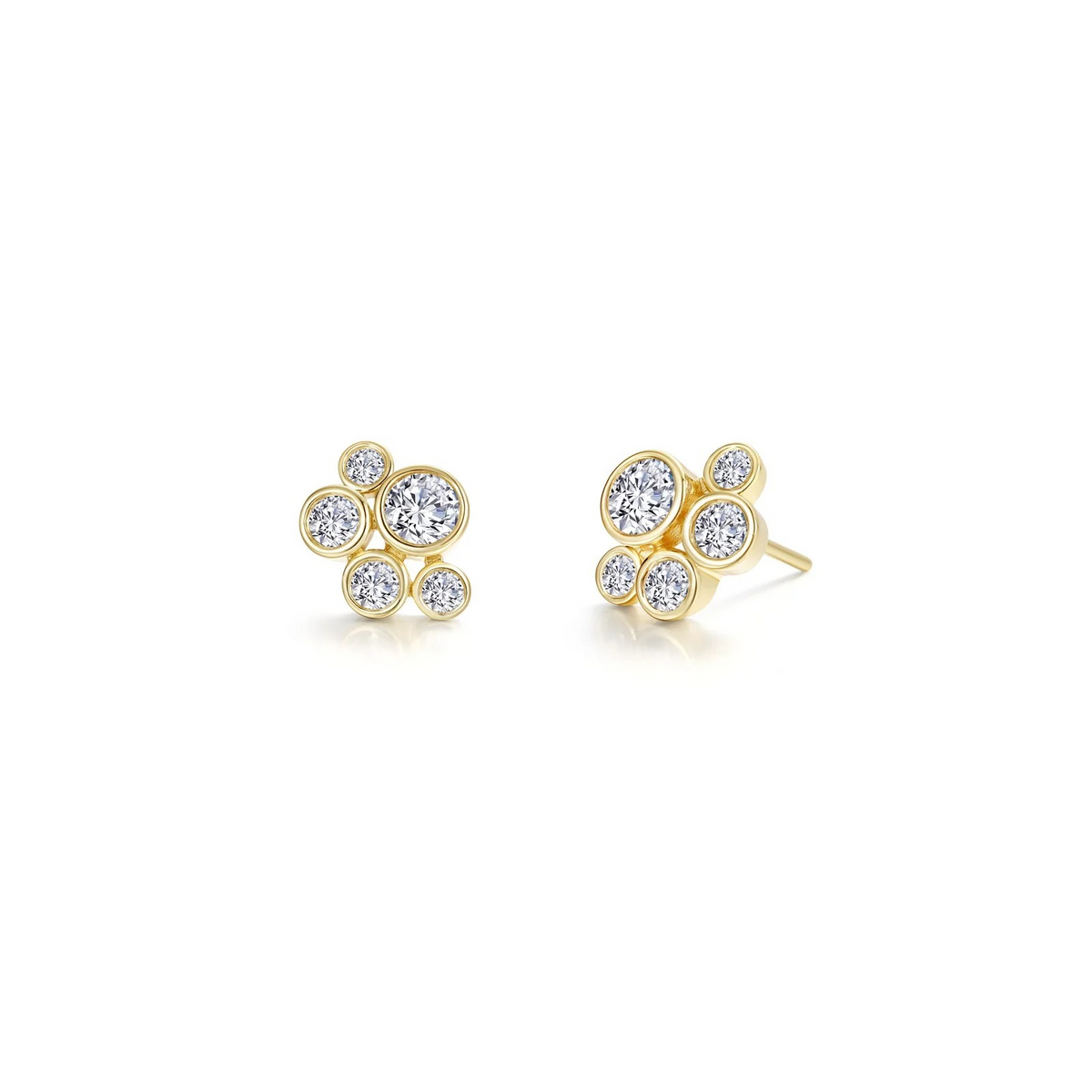 Sterling Silver Yellow Gold Plated Stud Earrings