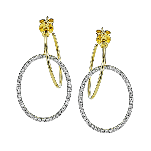 14K Yellow Gold Diamond Hoop Earrings