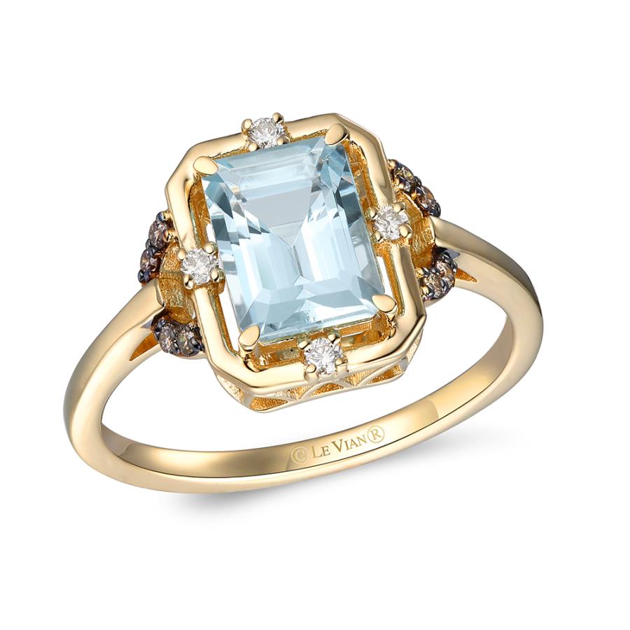 14K Yellow Gold Aquamarine Antique Ring