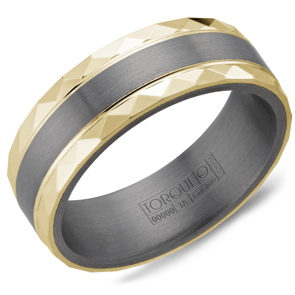 Men's Tantalum Two Tone Sandpaper 7mm Band