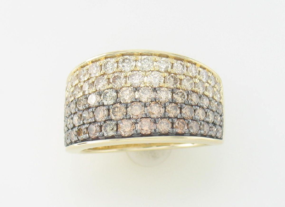 14K Yellow Gold Diamond Contemporary Ring