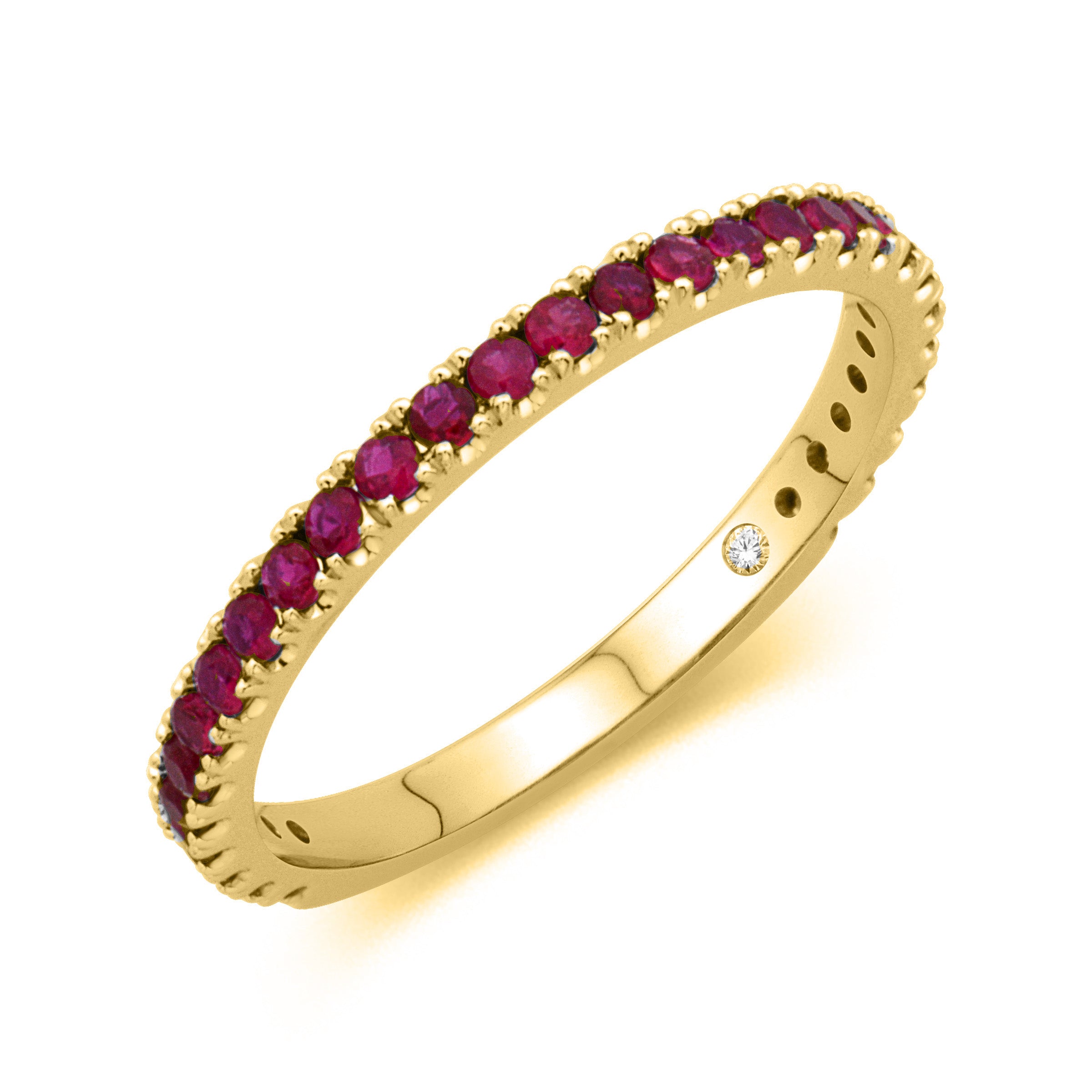 14K Yellow Gold Ruby Stackable Ring