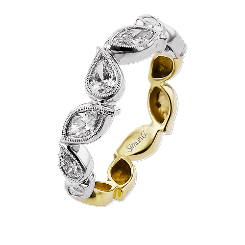 18K Two Tone Diamond Contemporary Ring