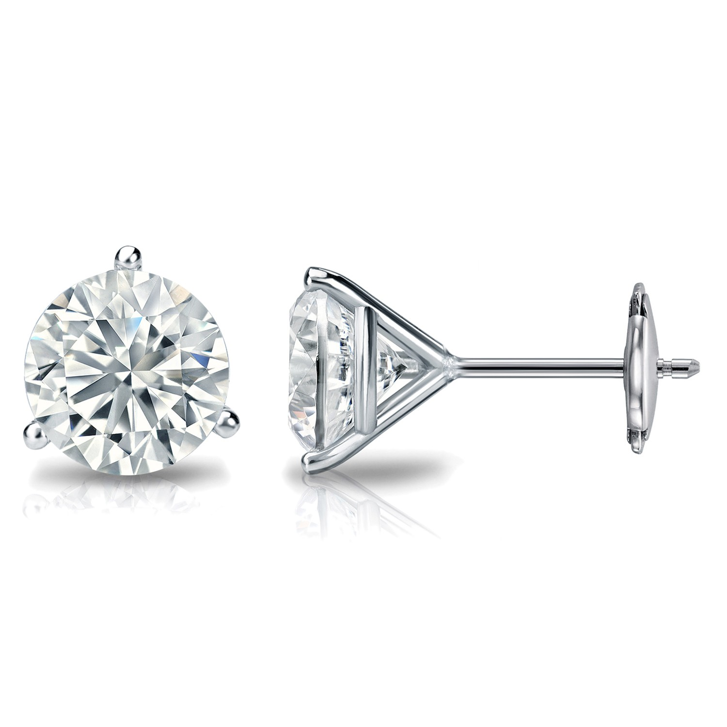 14K White Gold Lab Grown Diamond Stud Earrings
