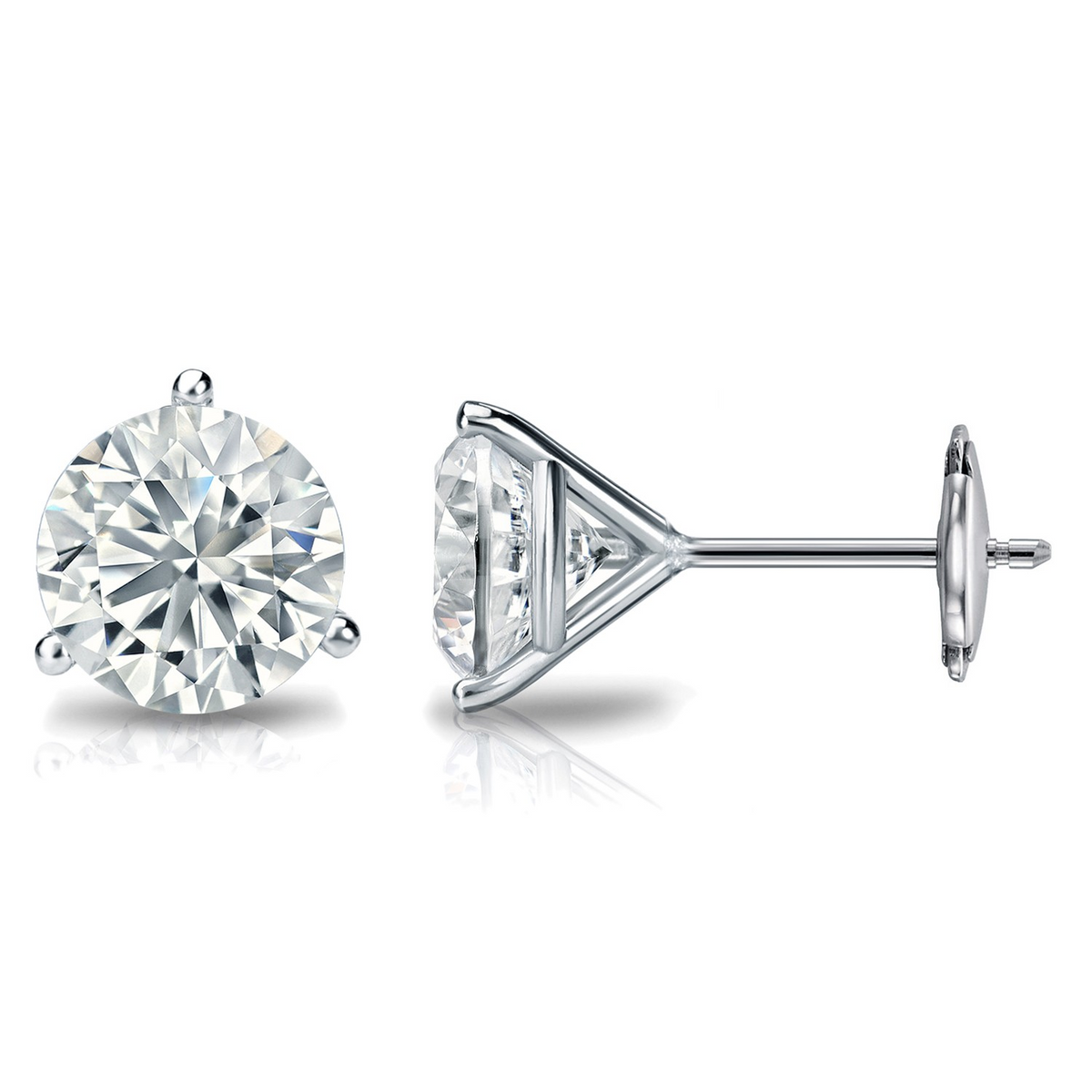 14K White Gold Lab Grown Diamond Stud Earrings