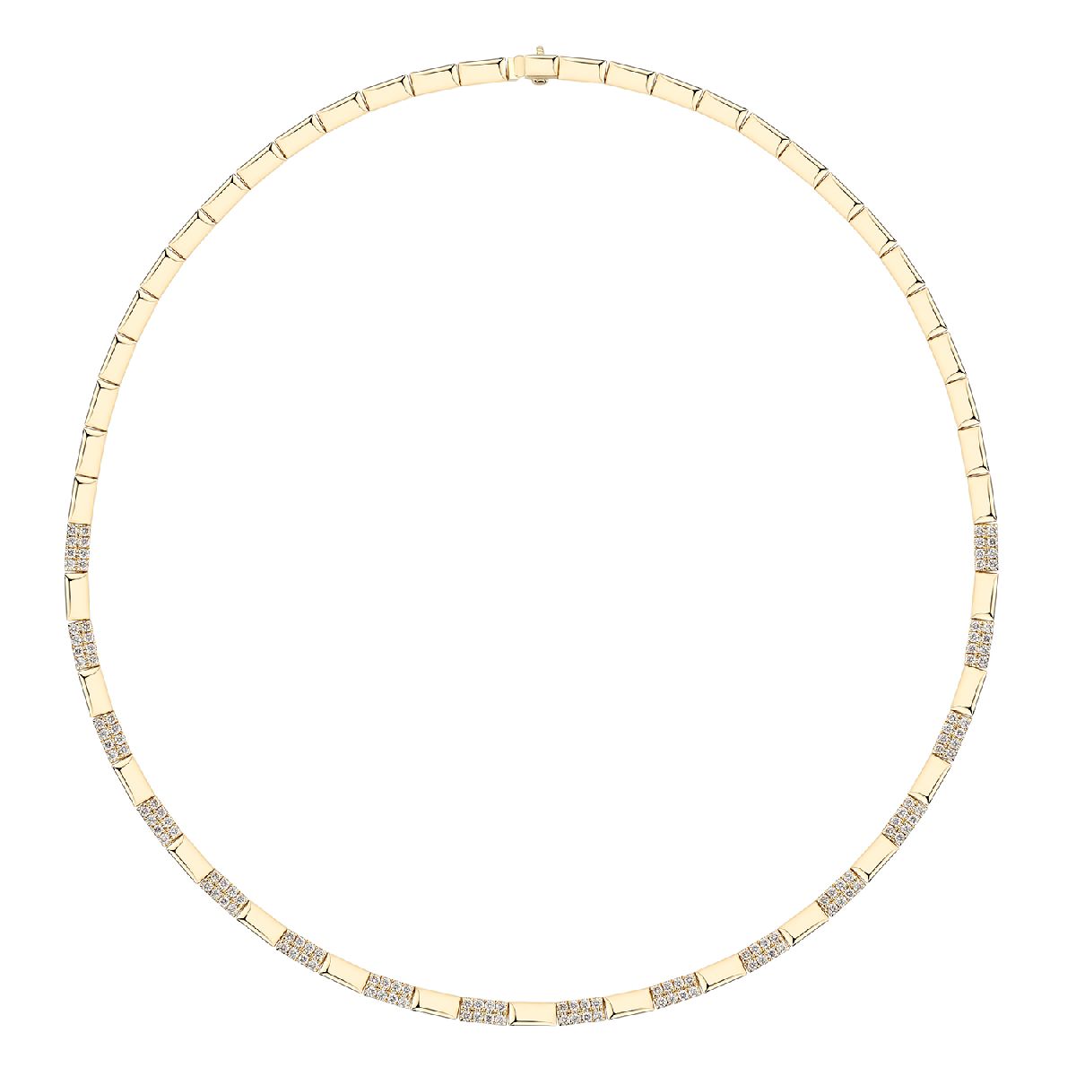14K Yellow Gold Diamond Station Necklace