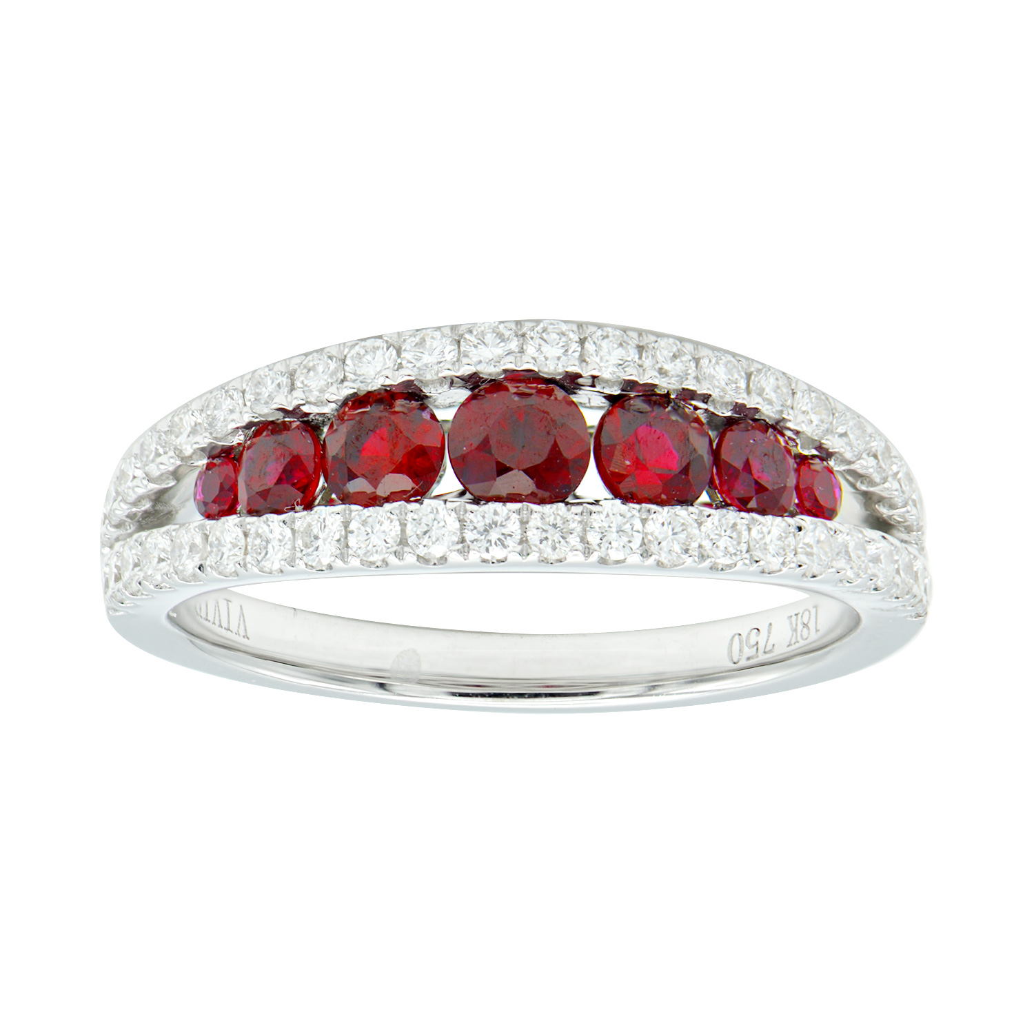 18K White Gold Ruby Contemporary Ring