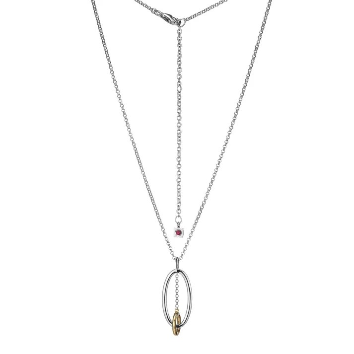 Sterling Silver Two Tone Drop Pendant