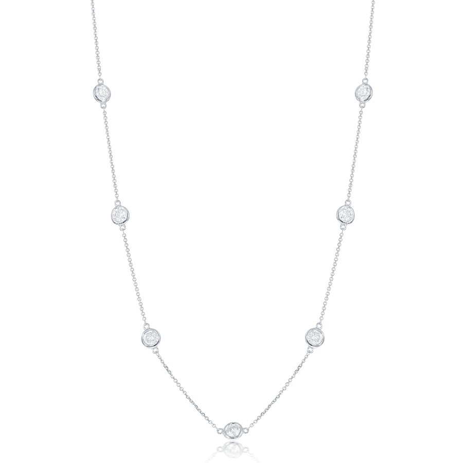 Platinum Diamond Station Necklace
