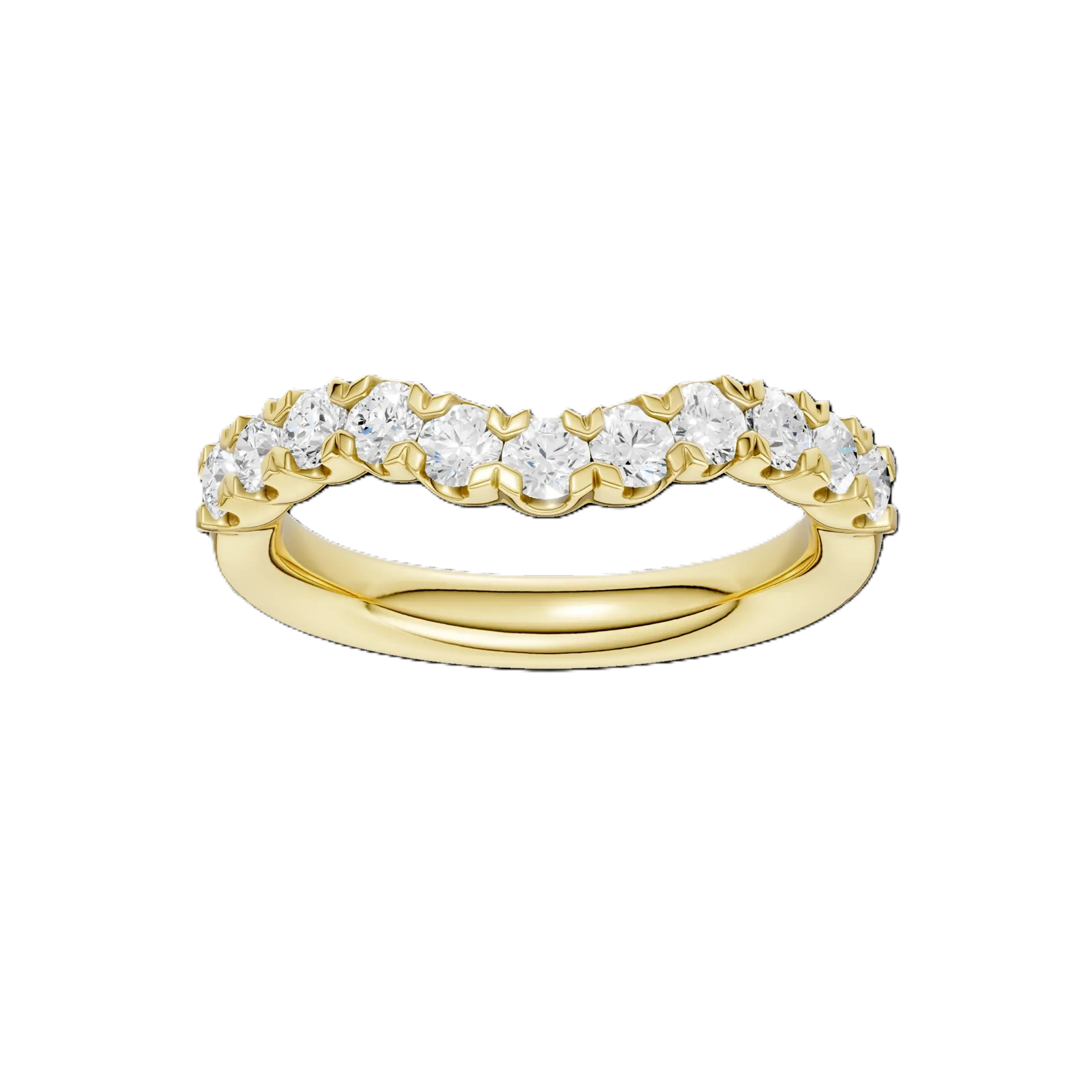 14K Yellow Gold Women's Lab Grown Diamond Wedding Band