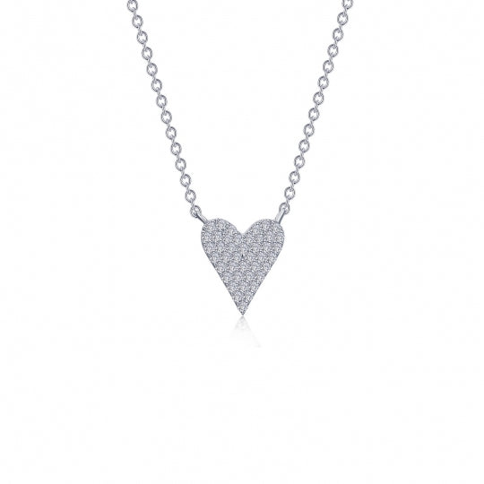Sterling Silver CZ Heart Pendant
