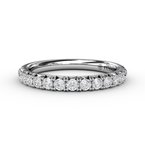 Ladies 14K White Gold Diamond Prong Set Band