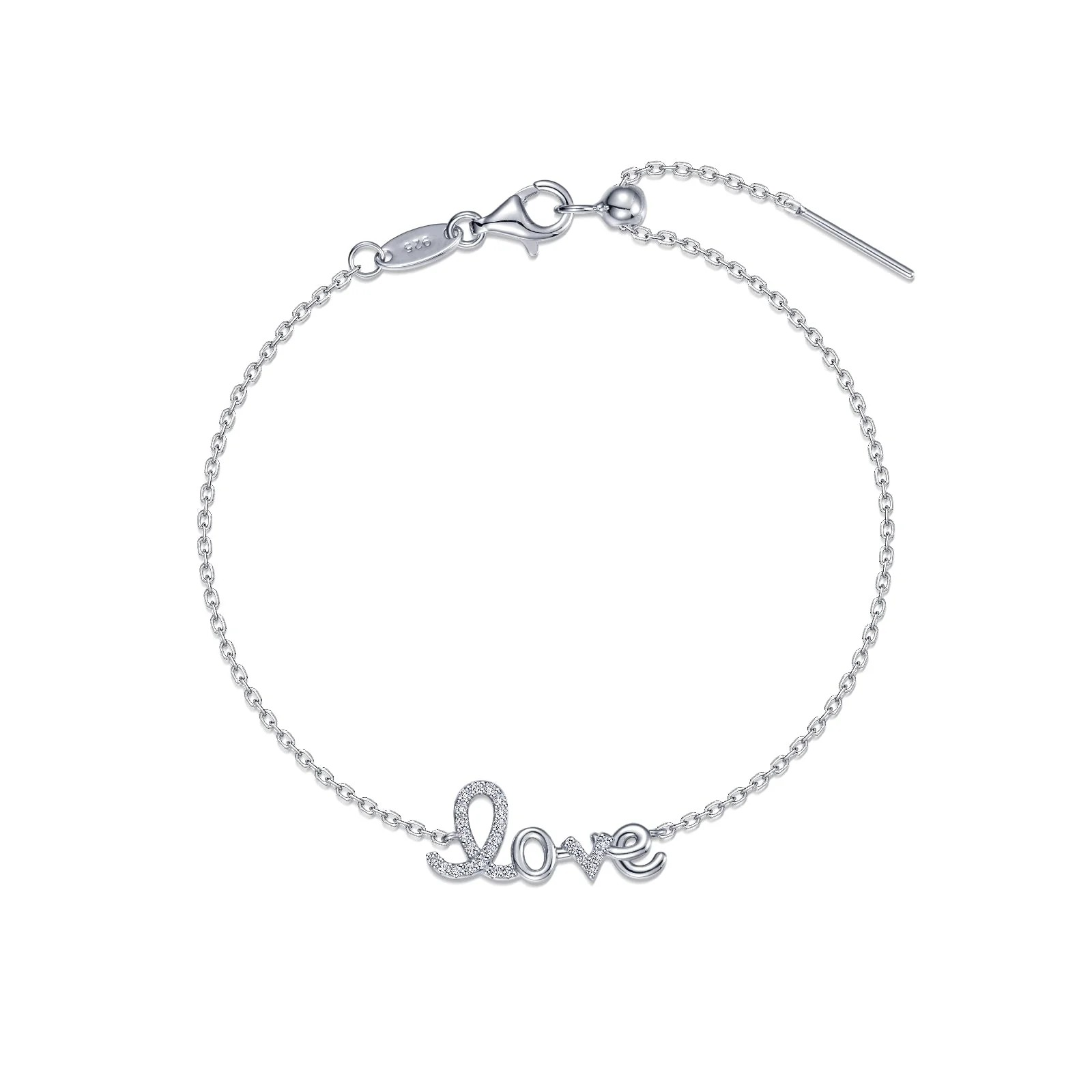 Women's Sterling Silver CZ Cable Link Bracelet
