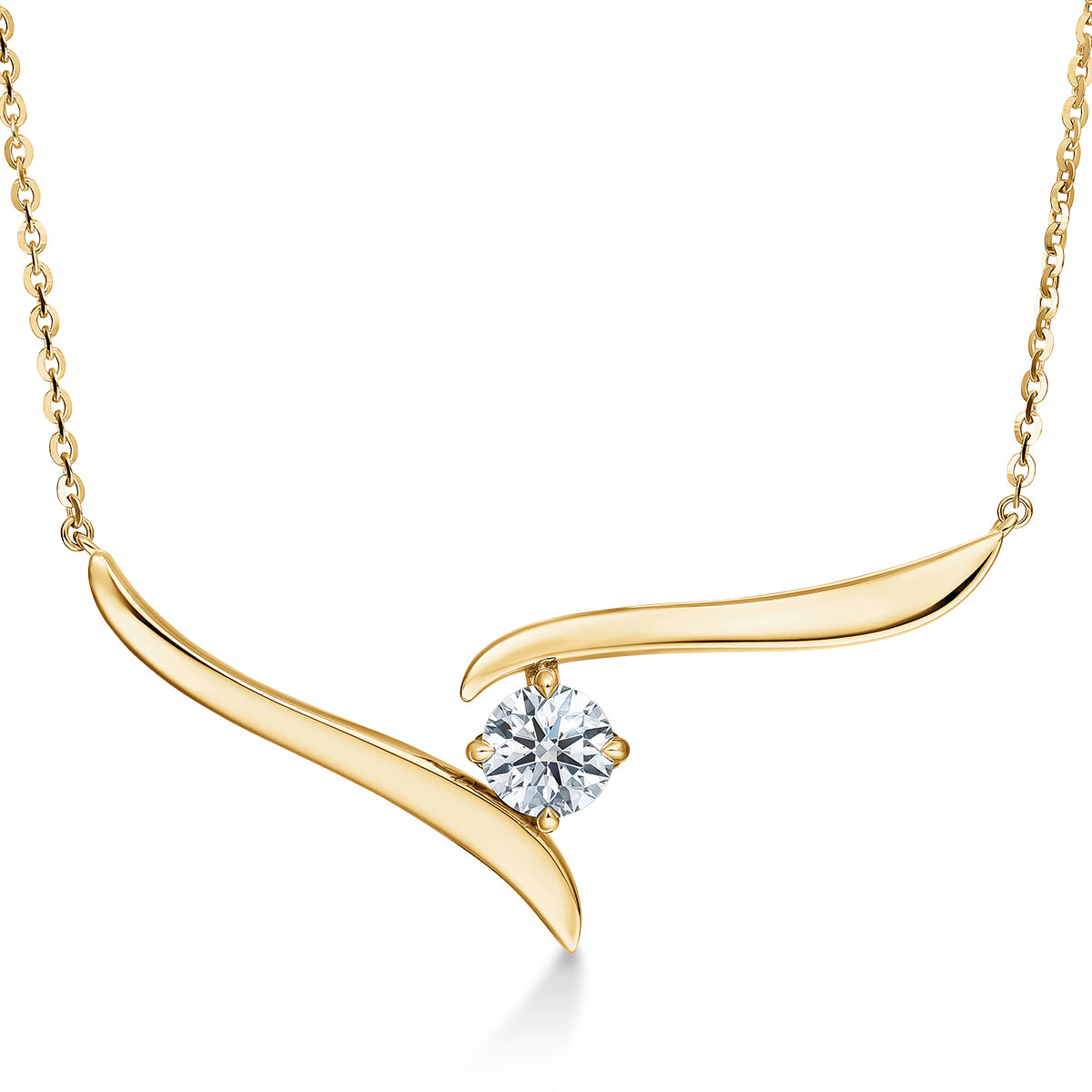 18K Yellow Gold Diamond Bar Necklace