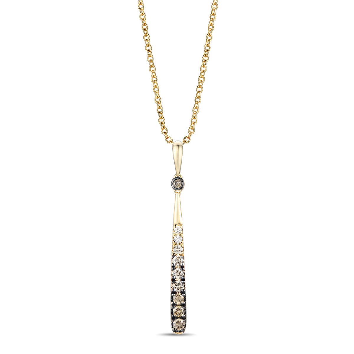 14K Yellow Gold Diamond Drop Pendant