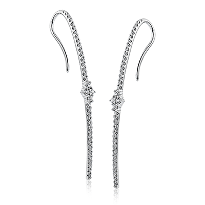 18K White Gold Diamond Drop Earrings