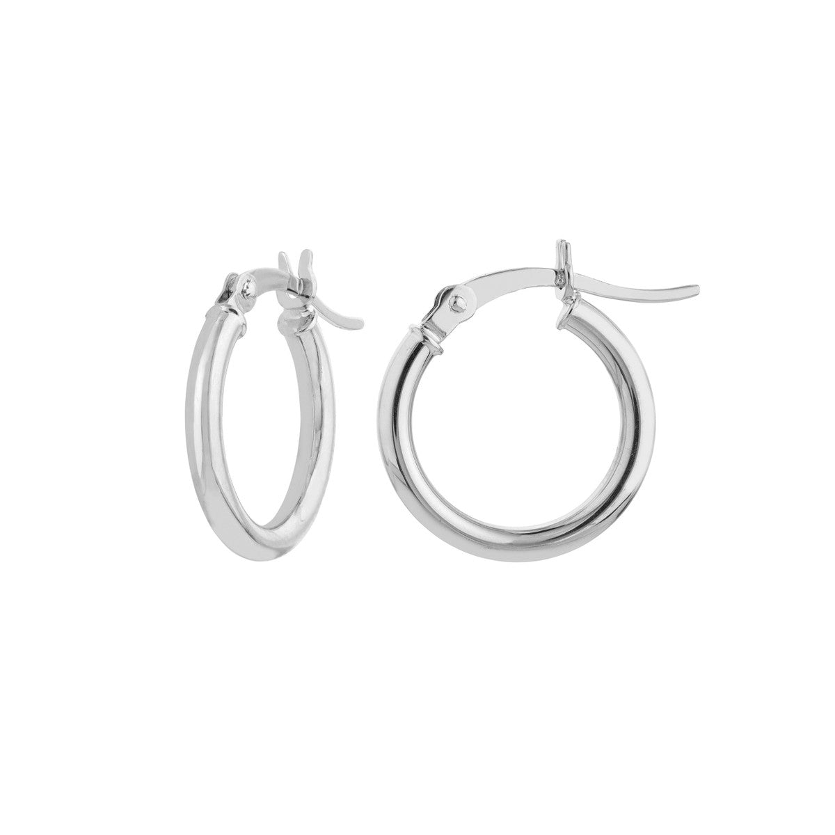 14K White Gold Hoop Earrings