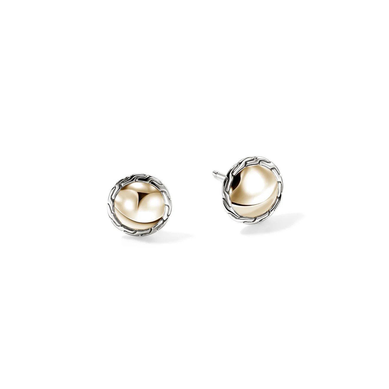 Sterling Silver & 14K Yellow Gold Stud Earrings