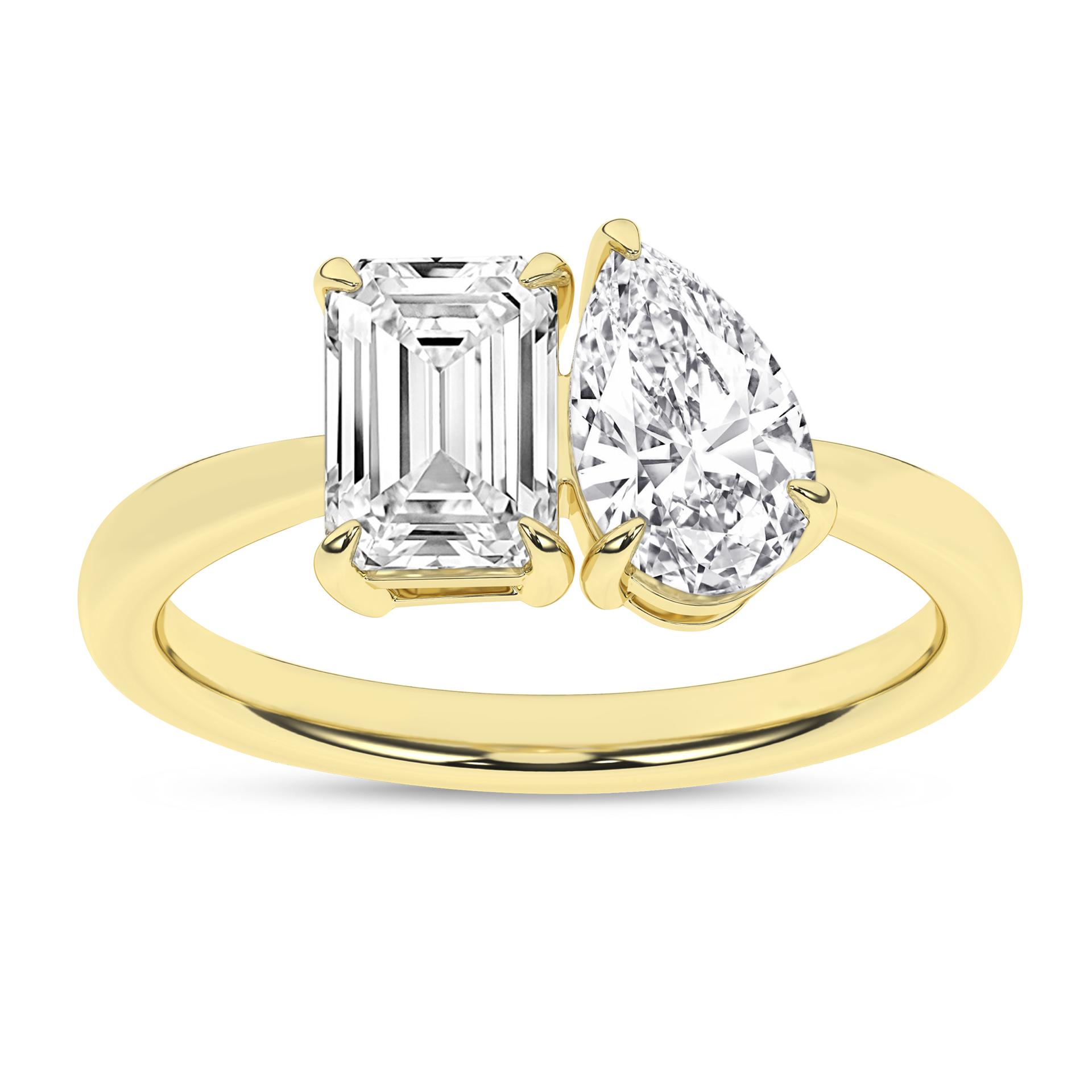 14K Yellow Gold Lab Grown Diamond Contemporary Ring