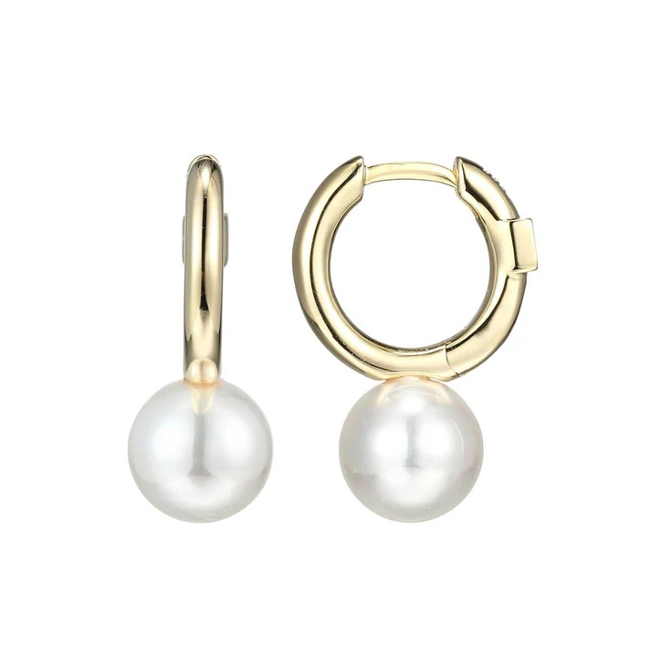 Sterling Silver Gold Plated Pearl Drop Earrings