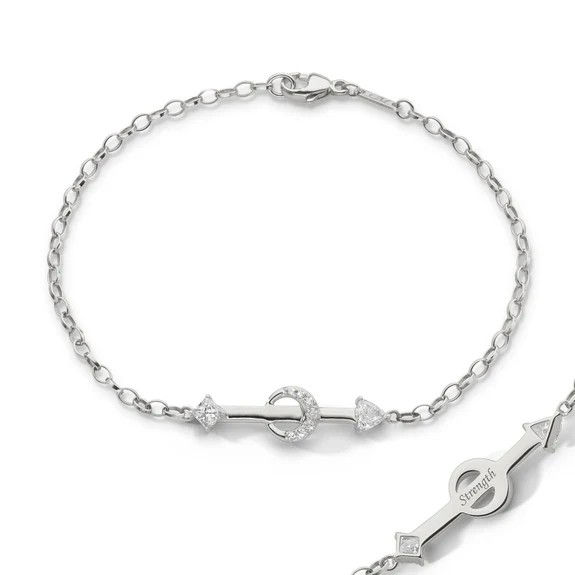 Sterling Silver CZ Cable Link Bracelet