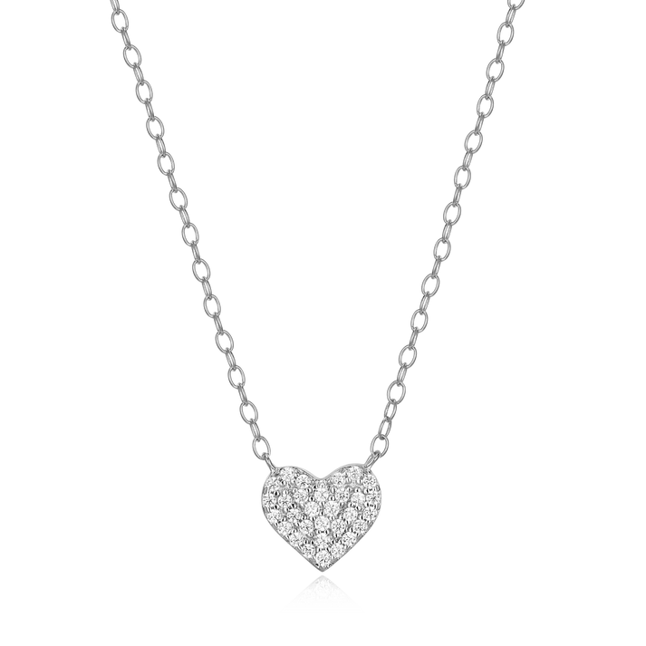 Sterling Silver Lab Grown Diamond Heart Pendant