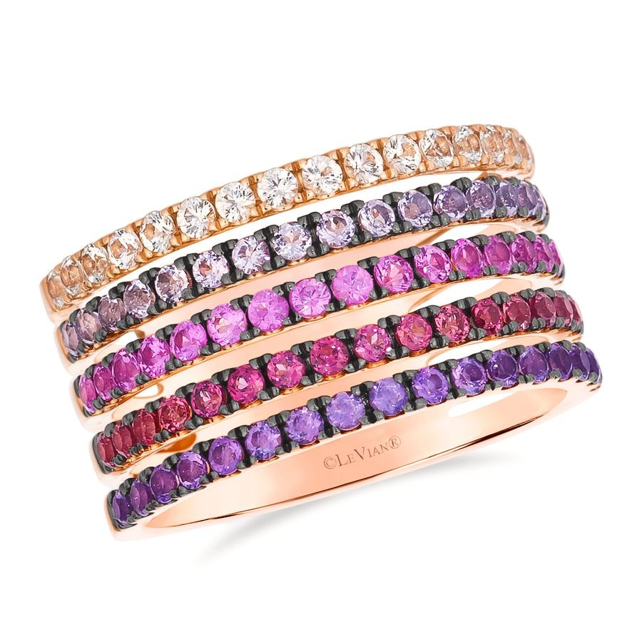 14K Rose Gold Amethyst Contemporary Ring