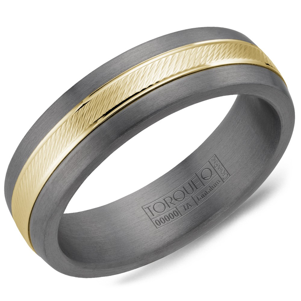Men's Tantalum Two Tone Sandpaper 6mm Band