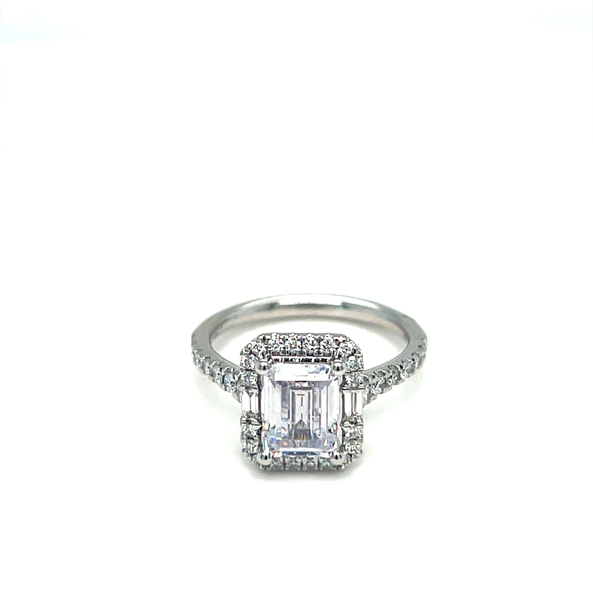 14K White Gold Diamond Halo Engagement Ring