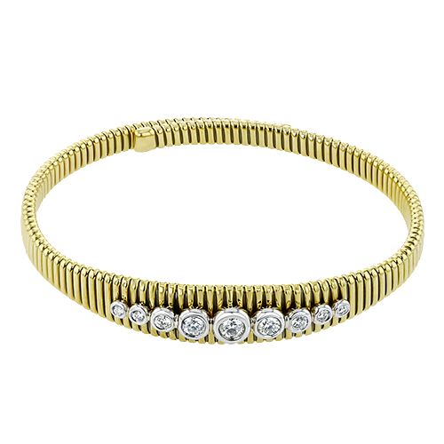 Ladies 18K Two Tone Diamond Bangle Bracelet