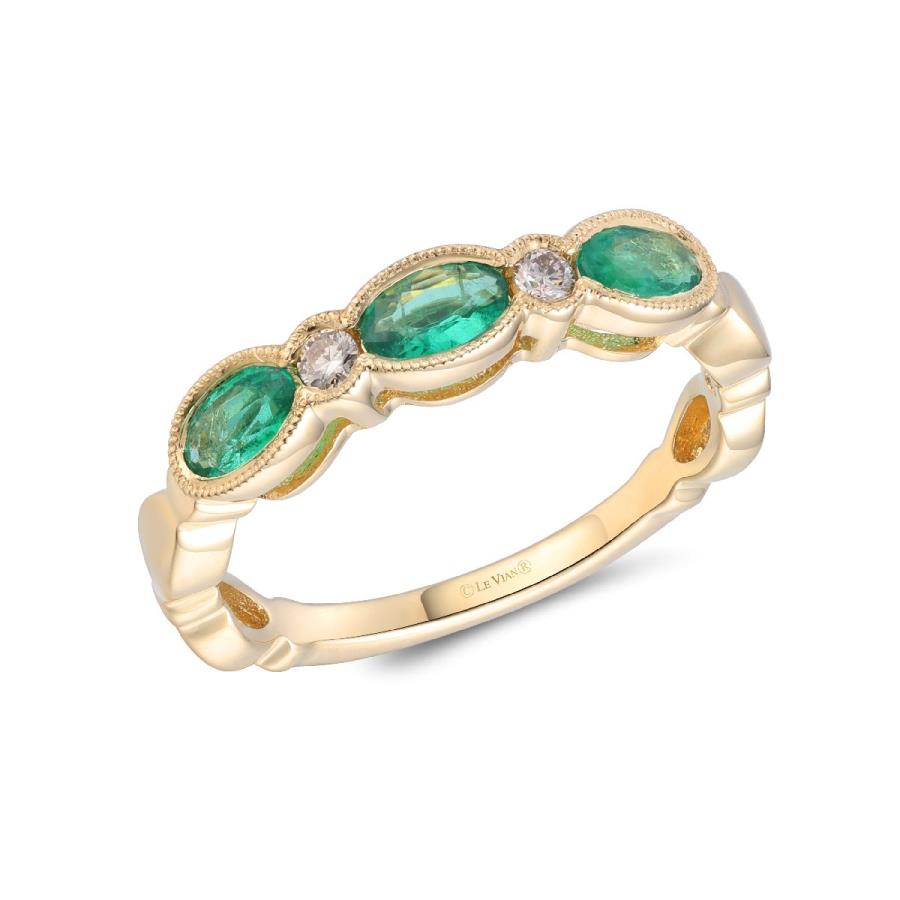 14K Yellow Gold Emerald Bezel Set Ring