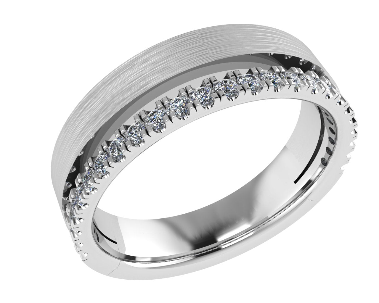 14K White Gold Diamond Contemporary Ring