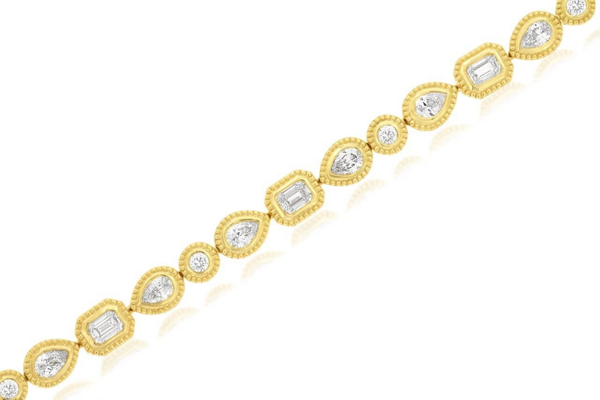 Women's 14K Yellow Gold Diamond Tennis Bracelet