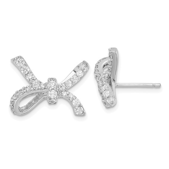 Sterling Silver CZ Stud Earrings