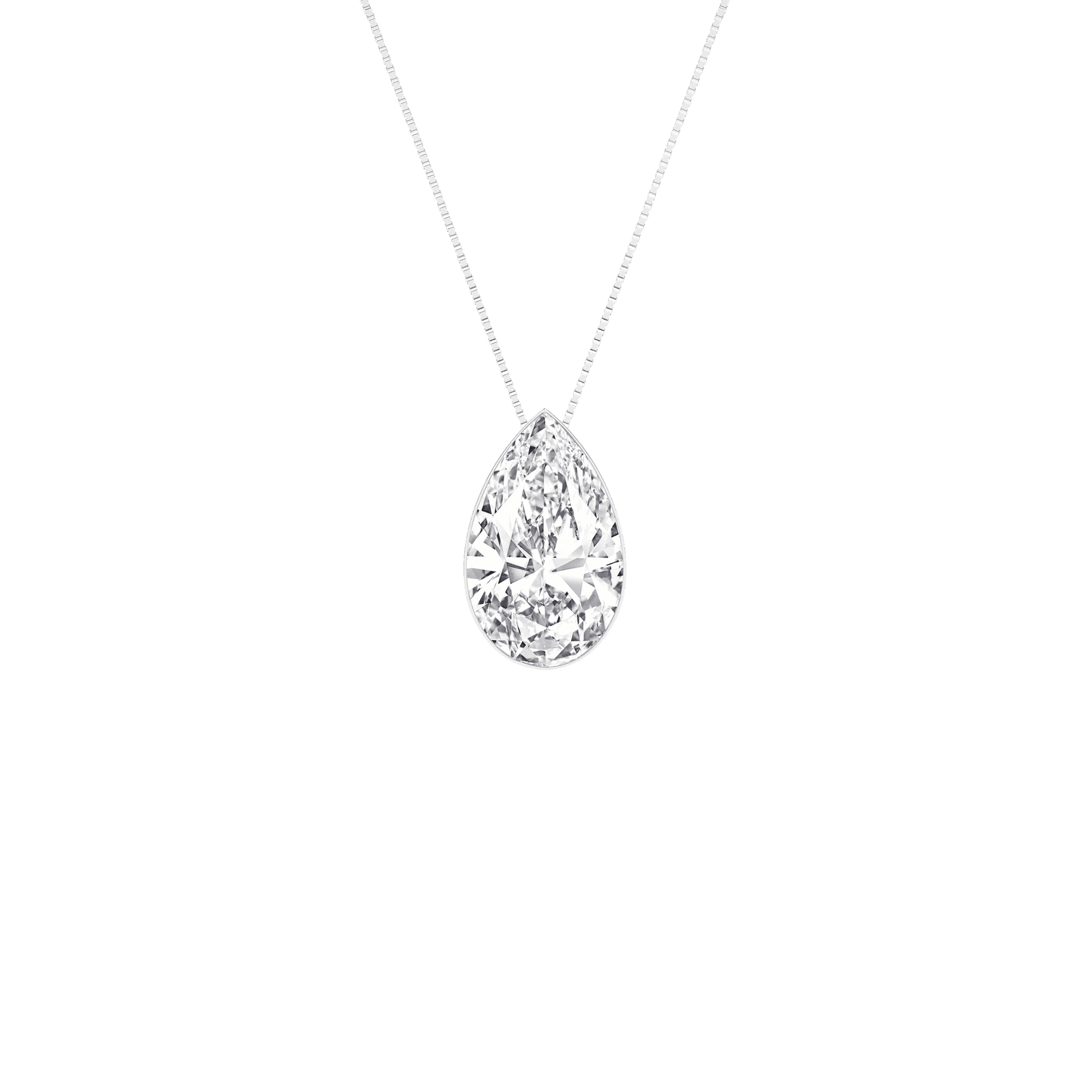 14K White Gold Lab Grown Diamond Bezel Set Pendant