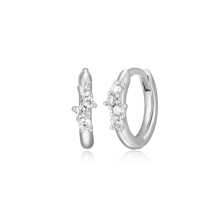 Sterling Silver Lab Grown Diamond Huggie Earrings