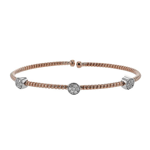 Ladies 18K Two Tone Diamond Bangle Bracelet